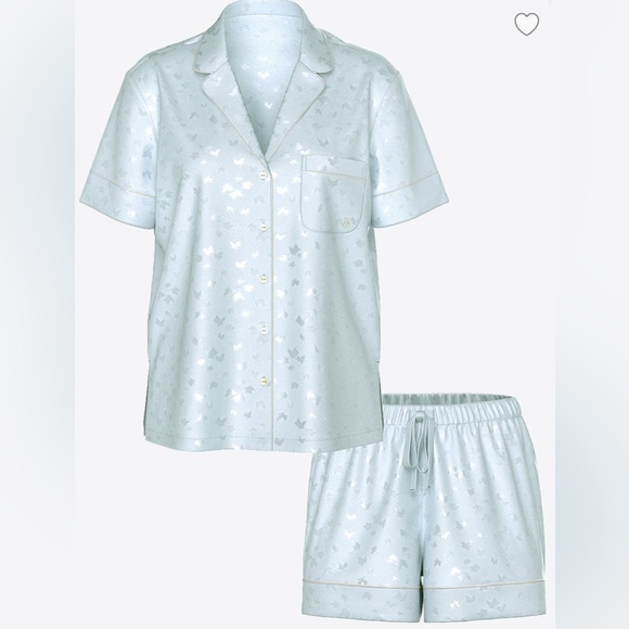 Victoria's Secret Light Blue Satin Pajama Set. Medium. - Picture 4 of 9